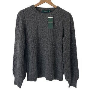 Lauren Ralph Lauren Gray Cable Knit Sweater